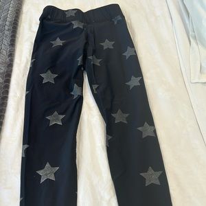 Terez black leggings with silver star
